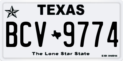 TX license plate BCV9774