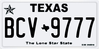 TX license plate BCV9777