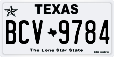 TX license plate BCV9784