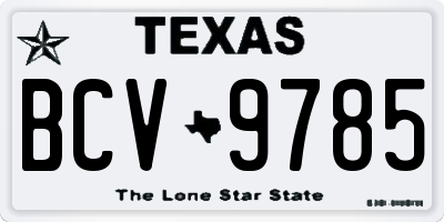 TX license plate BCV9785