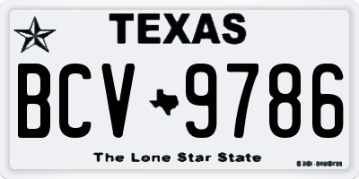 TX license plate BCV9786