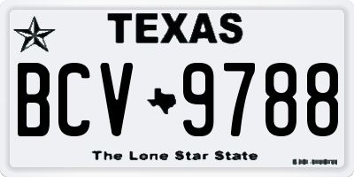 TX license plate BCV9788