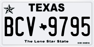 TX license plate BCV9795