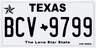 TX license plate BCV9799