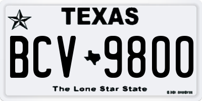 TX license plate BCV9800