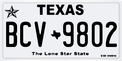 TX license plate BCV9802