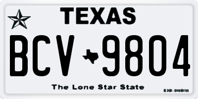 TX license plate BCV9804