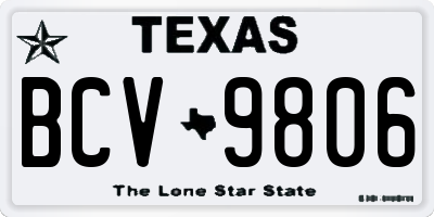TX license plate BCV9806