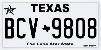 TX license plate BCV9808