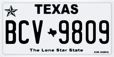 TX license plate BCV9809