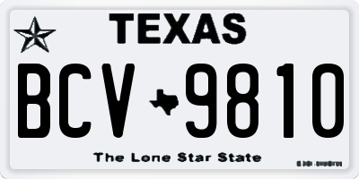 TX license plate BCV9810
