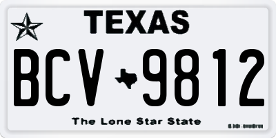 TX license plate BCV9812