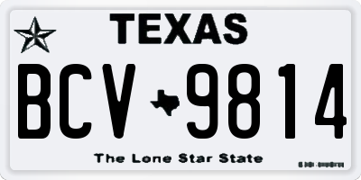 TX license plate BCV9814