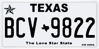 TX license plate BCV9822