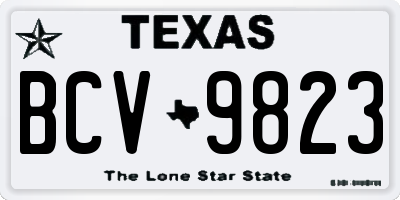 TX license plate BCV9823