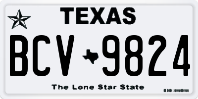 TX license plate BCV9824