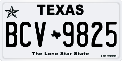 TX license plate BCV9825