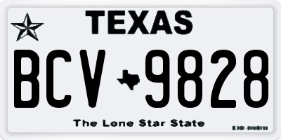 TX license plate BCV9828