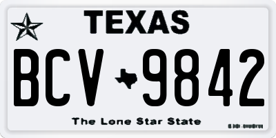 TX license plate BCV9842