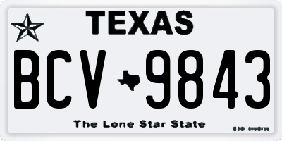 TX license plate BCV9843