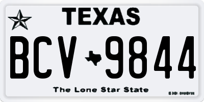 TX license plate BCV9844