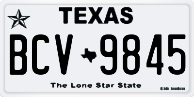 TX license plate BCV9845