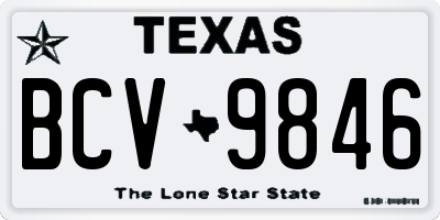 TX license plate BCV9846