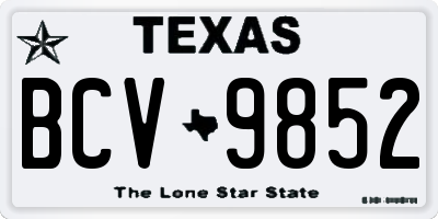 TX license plate BCV9852