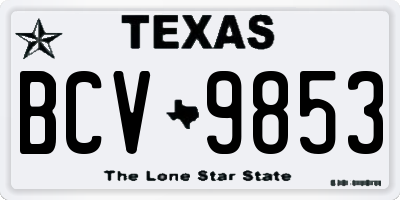 TX license plate BCV9853