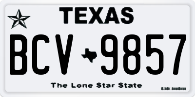 TX license plate BCV9857
