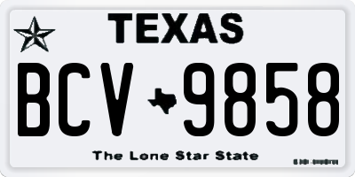 TX license plate BCV9858