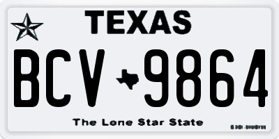 TX license plate BCV9864