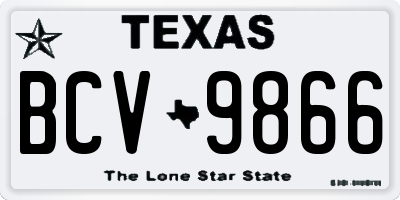 TX license plate BCV9866