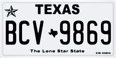 TX license plate BCV9869