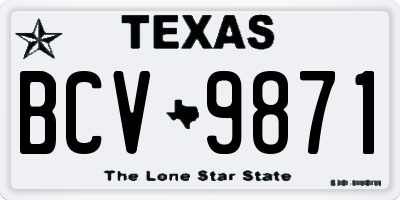 TX license plate BCV9871