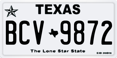 TX license plate BCV9872