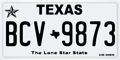 TX license plate BCV9873