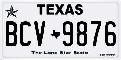TX license plate BCV9876