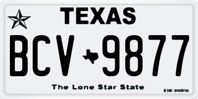 TX license plate BCV9877