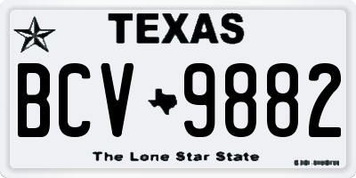 TX license plate BCV9882