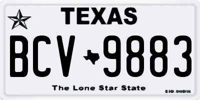 TX license plate BCV9883