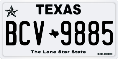 TX license plate BCV9885