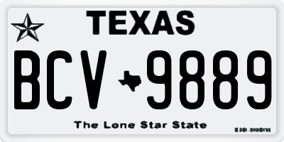 TX license plate BCV9889