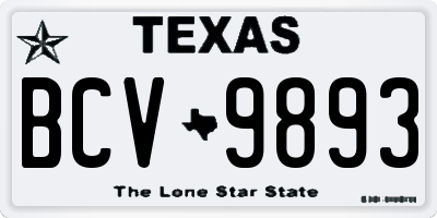 TX license plate BCV9893