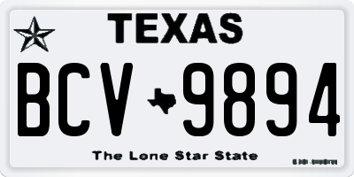 TX license plate BCV9894