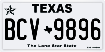 TX license plate BCV9896