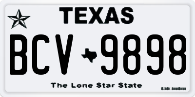 TX license plate BCV9898