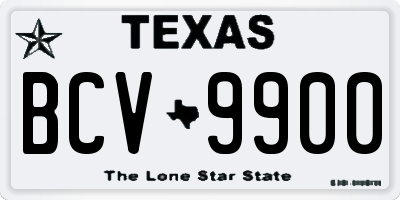 TX license plate BCV9900