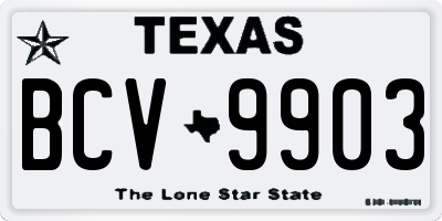 TX license plate BCV9903