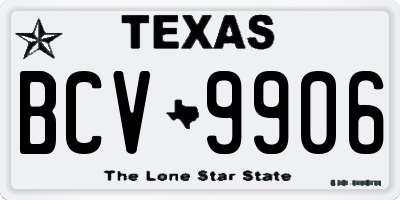 TX license plate BCV9906